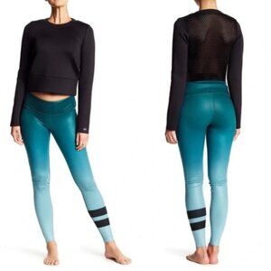 Alo Yoga Airbrush Ombre Legging Gradient Evermint Green Blue Size Small